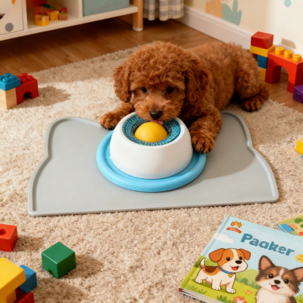 Dog Stimulation Toys Pet Lick Mat Slow Feeder Yogurt Licking Plate Interactive Cats/Dog Snack Bowl