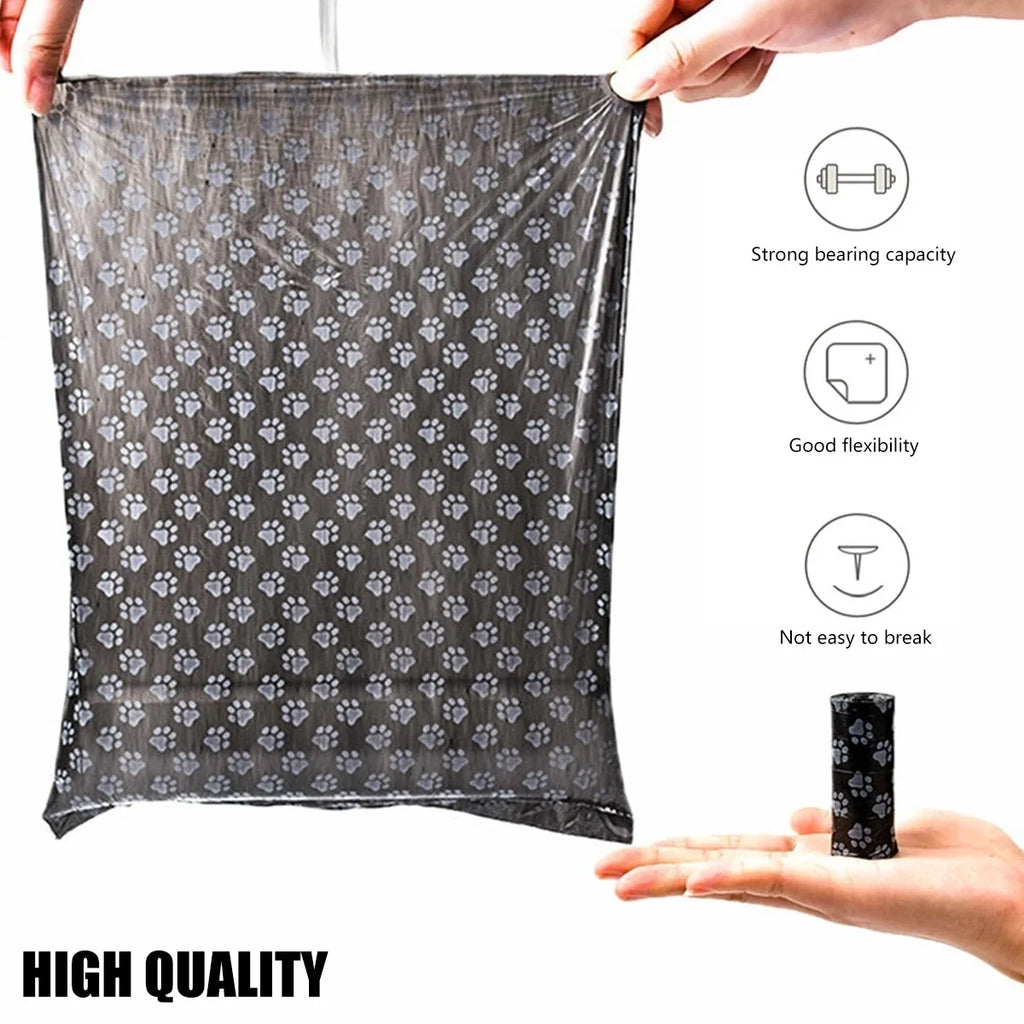 2/40Rolls Pet Dog Poop Bags Dispenser Collector Garbage Bag Puppy Cat Pooper Scooper Bag
