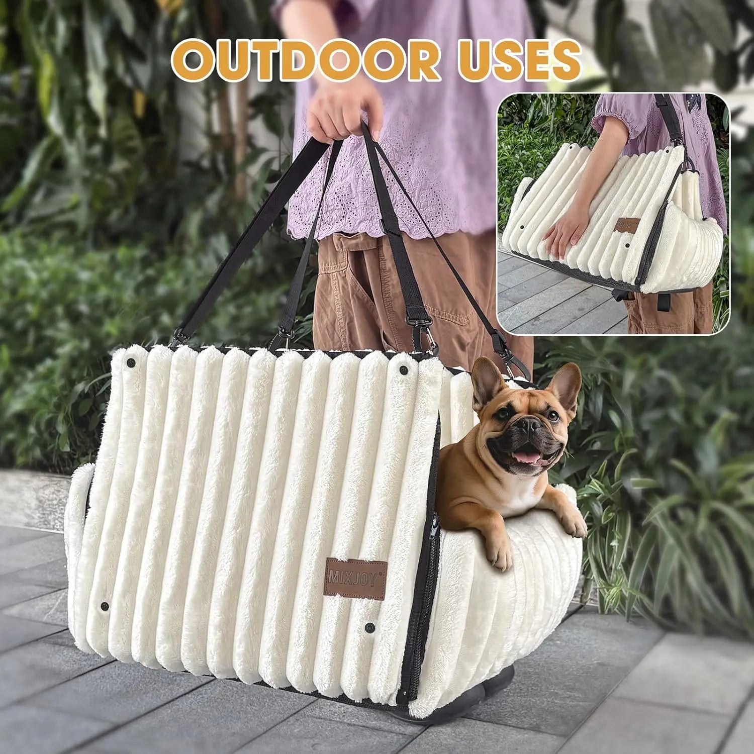 6-in-1 Dog Car Seat for Small/Medium Dogs, Washable Cover, Safety Leash