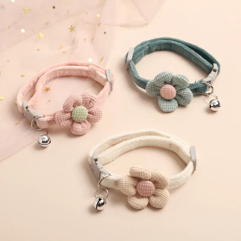 1Pc Cat Collar with Cute Flower  Adjustable Buckle Cat Collar