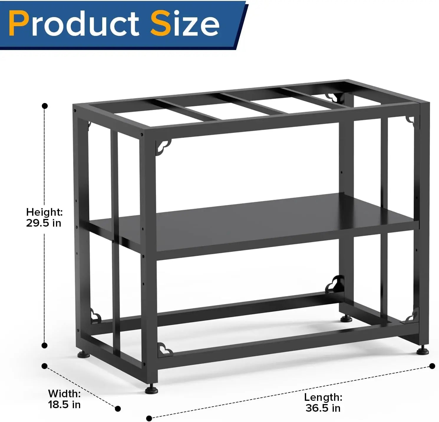 40 Gallon Metal Aquarium Stand, Double-Layer Storage Design, 660LBS Capacity