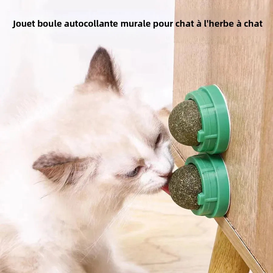 Spinning Catnip Mint Ball for Cats, Interactive Toy with Natural Catnip, Hairball Control