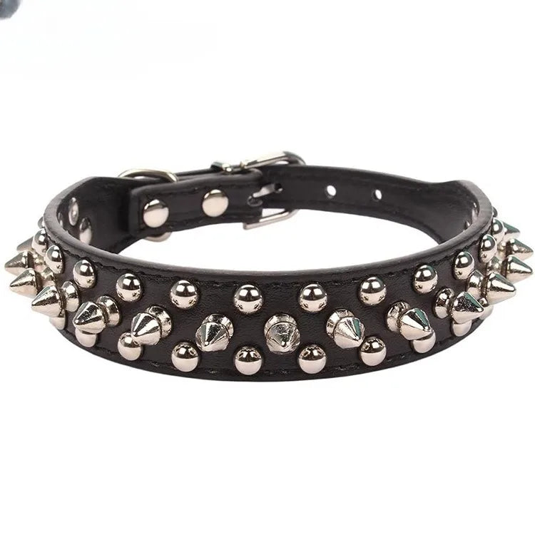 Adjustable Leather Pet Dog collar Neck Strap Spiked Dog Collar For Small Dog Cat