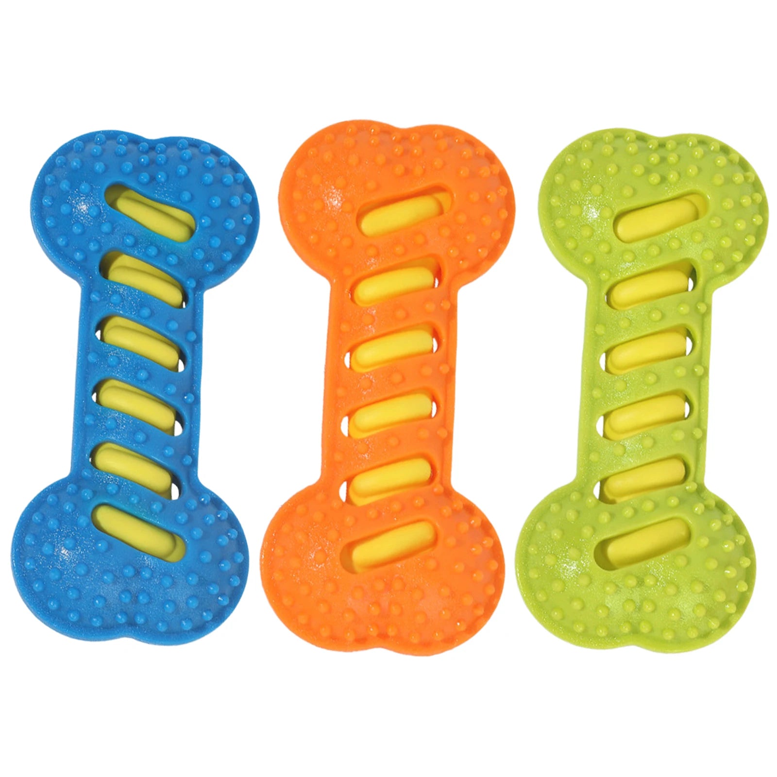 3Pcs Teeth Cleaning Molar Stick Squeaky Bones Interactive Massage Toothbrush