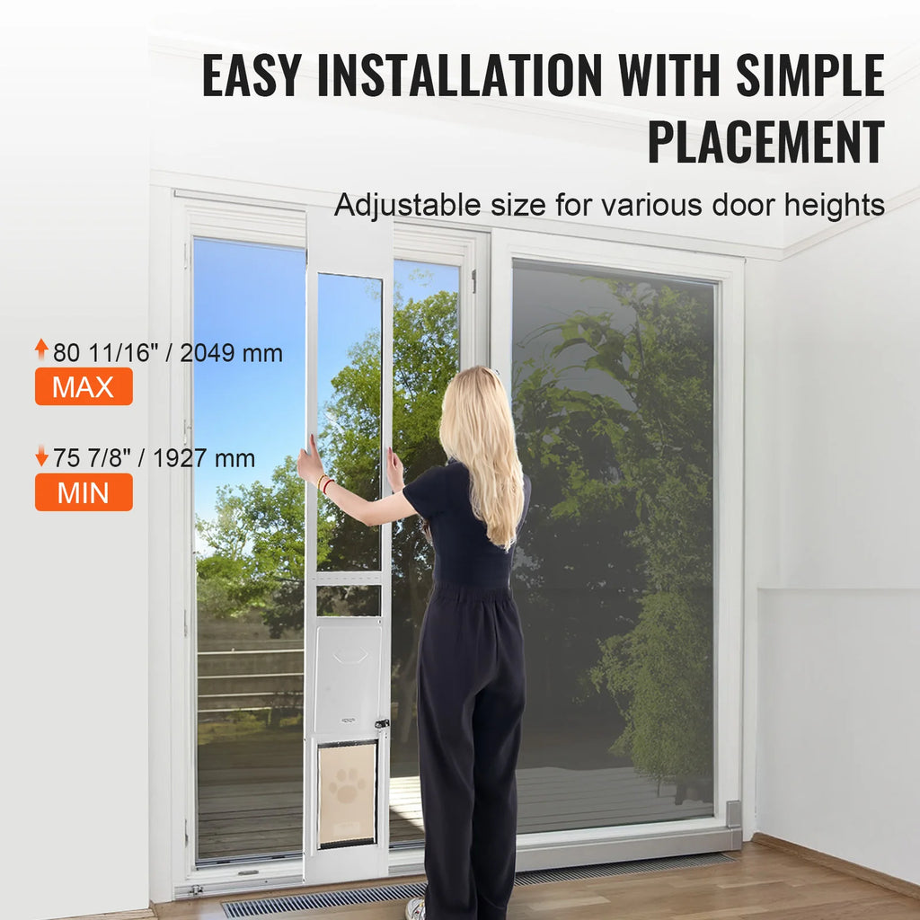 Dog Door Sliding Glass Door Adjustable Height Doggy Door