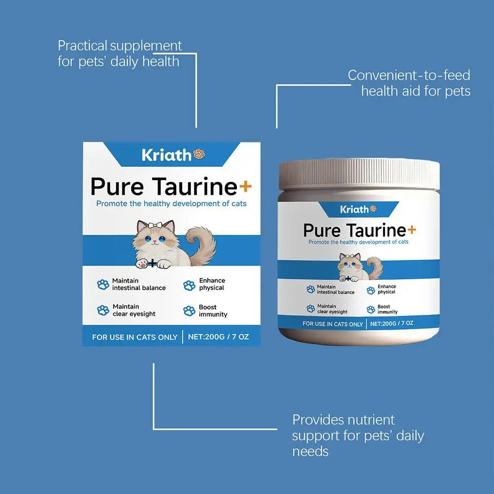 Taurine Powder For Cats Kittys Heart-Vision Daily Well-Ness Gentle On Sensitive Stomachs