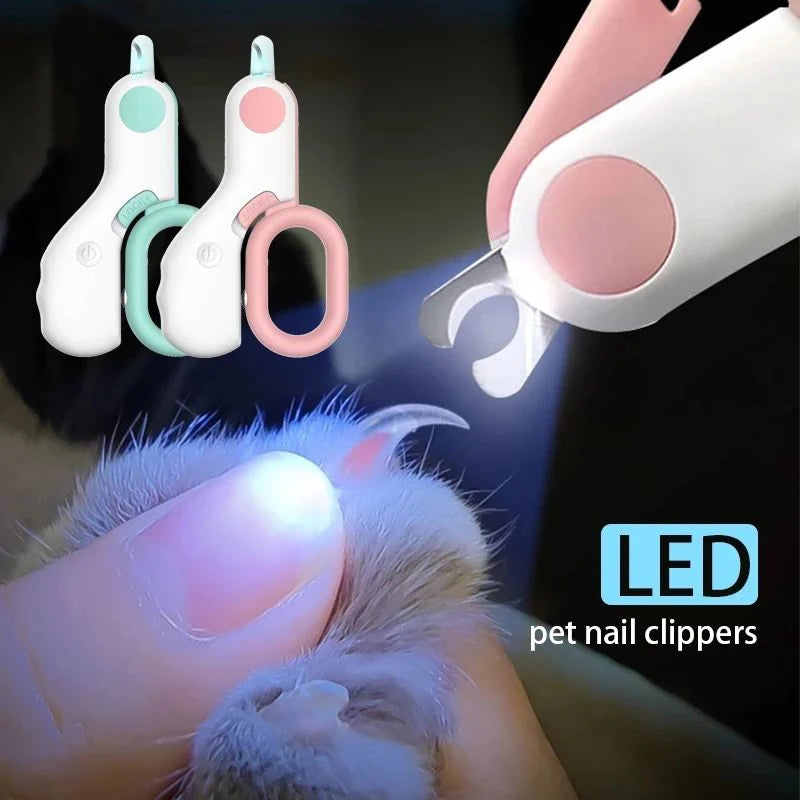 LED Light Cat Dog Nail Clipper Cutter Professional Pet Claw Trimmer with Safety Lock