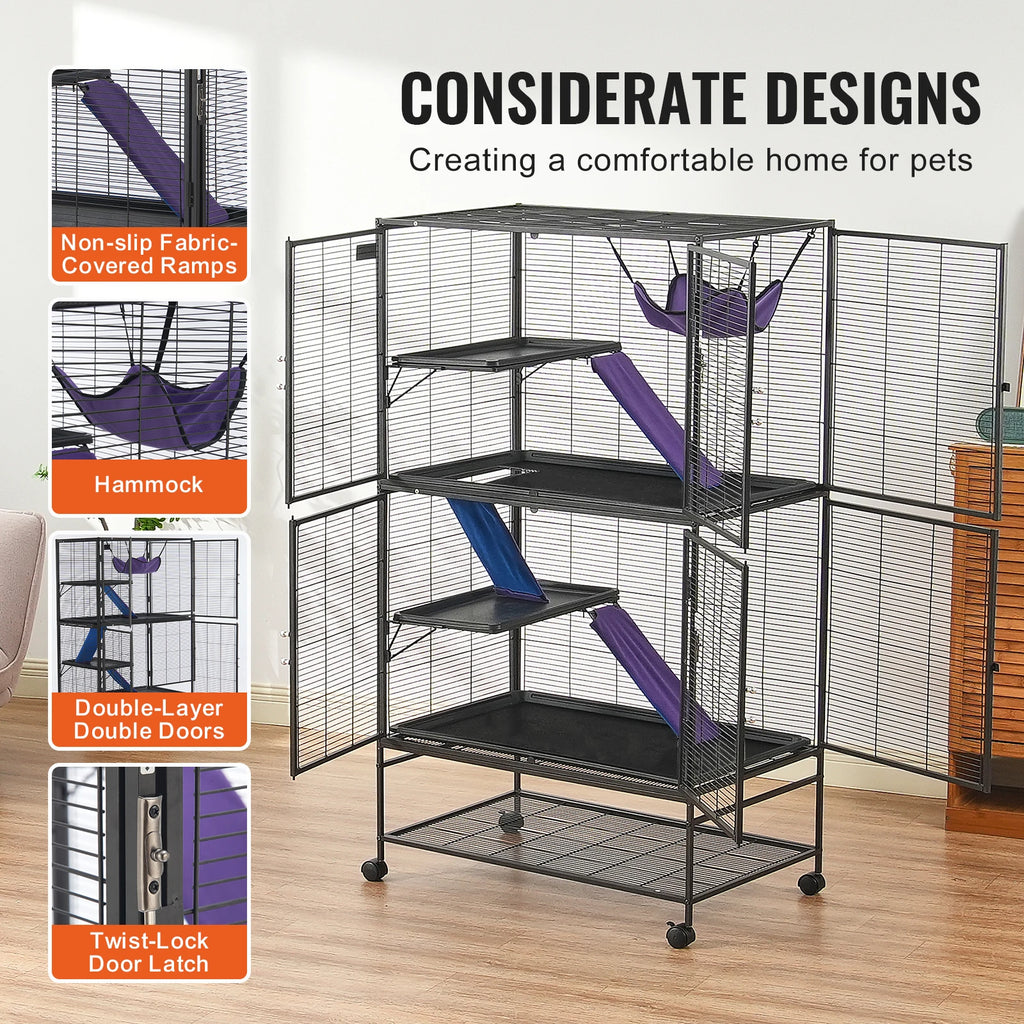 Rolling Metal Cage Large 4-Tier Critter Nation For Small Animal (Pet Rats Hamster Guinea Pig)