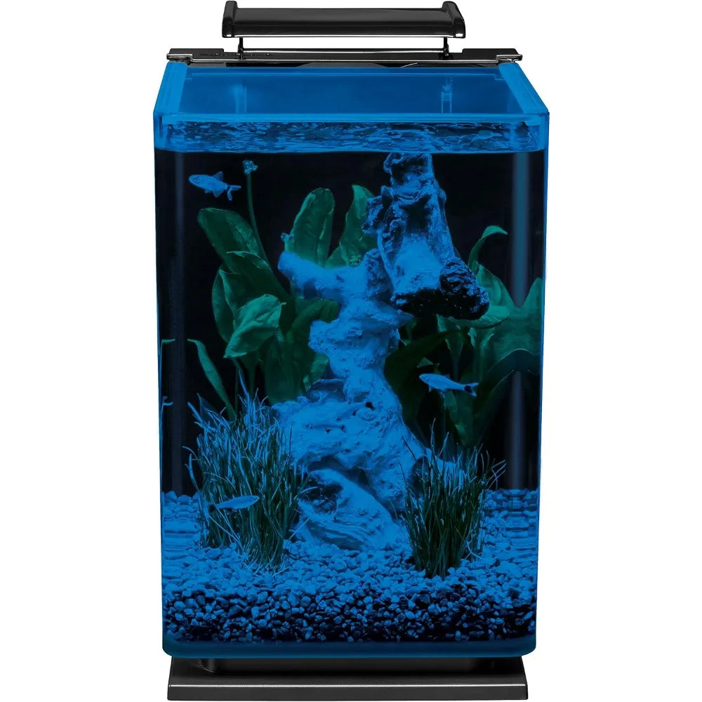 5 Gallon Marineland LED Aquarium Kit with Hidden Filtration and Black Frame