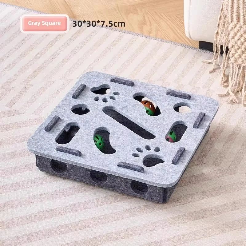 Cat Puzzle Toy Felt Puzzle Box Cat Exercise Toy With Ball