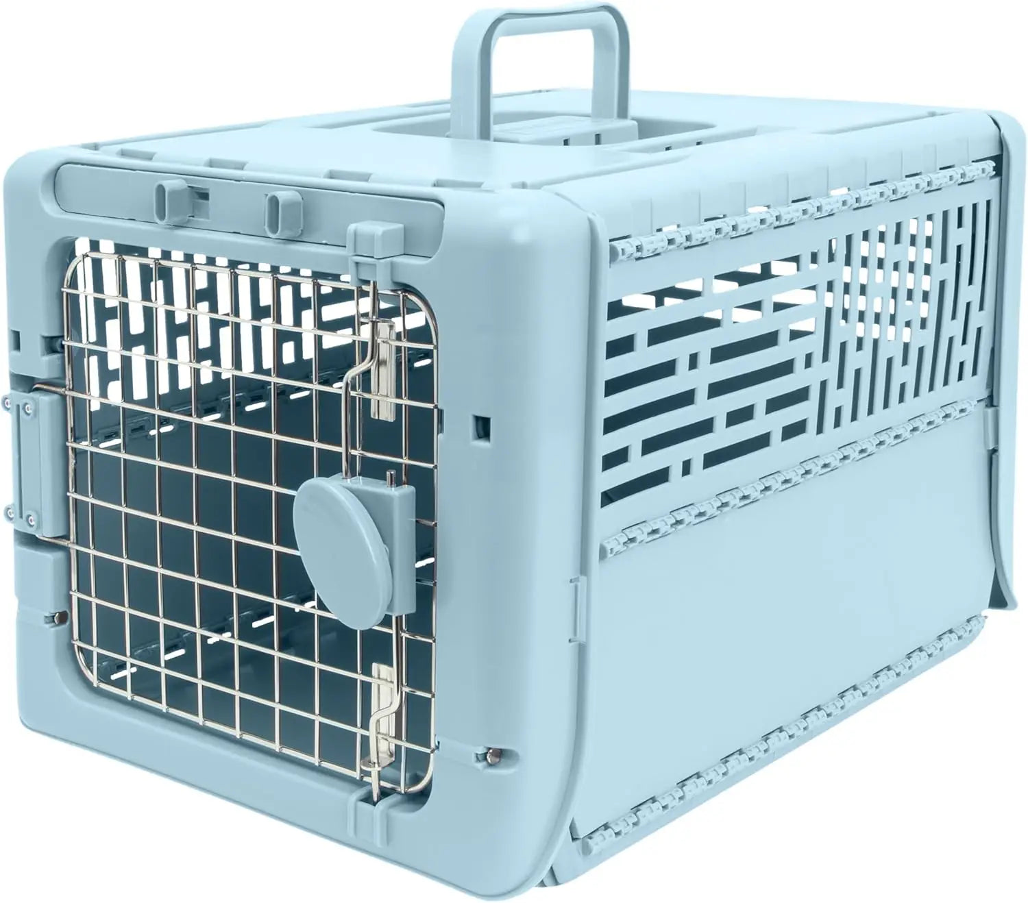 Collapsible Hard-Sided Pet Travel Carrier for Small Dogs Cats up to 20lbs, Washable Kennel with Ventilation, 19.6x13.5x12 Inches
