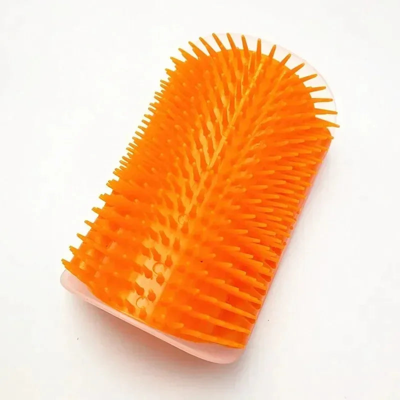 Cat Corner Brush Comb Massager for Cat Grooming with Catnip