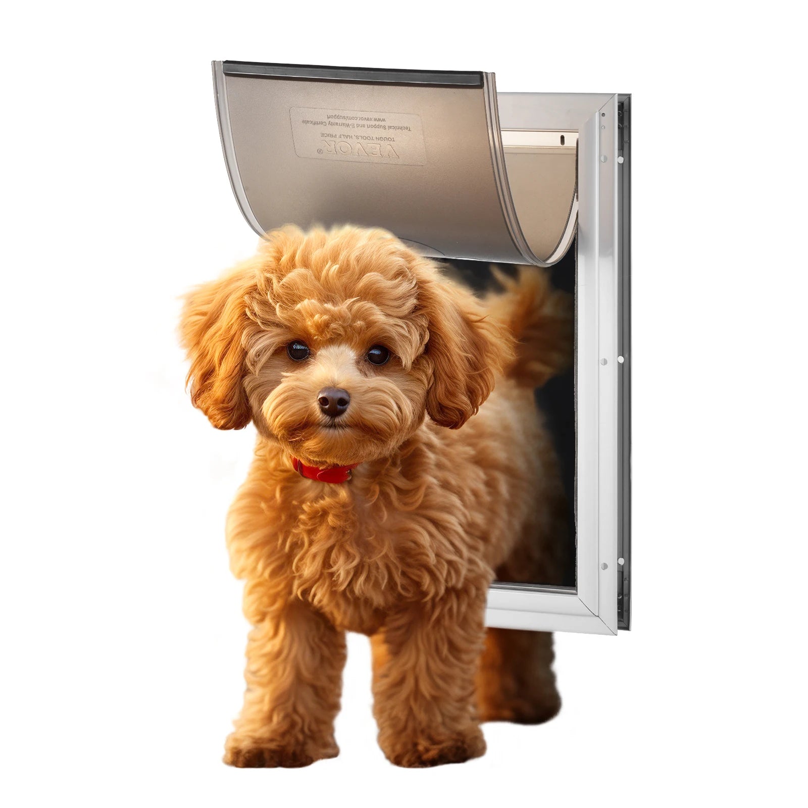 Pet Door Aluminum Frame with Lock and Flap System Weatherproof Doggy Door Easy to Install