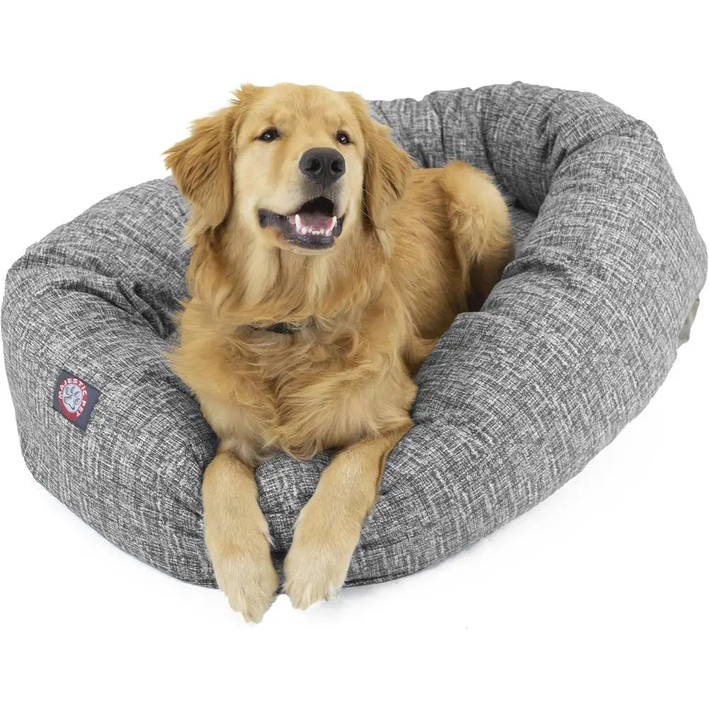 Large 40 Washable Donut Dog Bed - Soft, Spine-Supporting Round Mat for Dogs