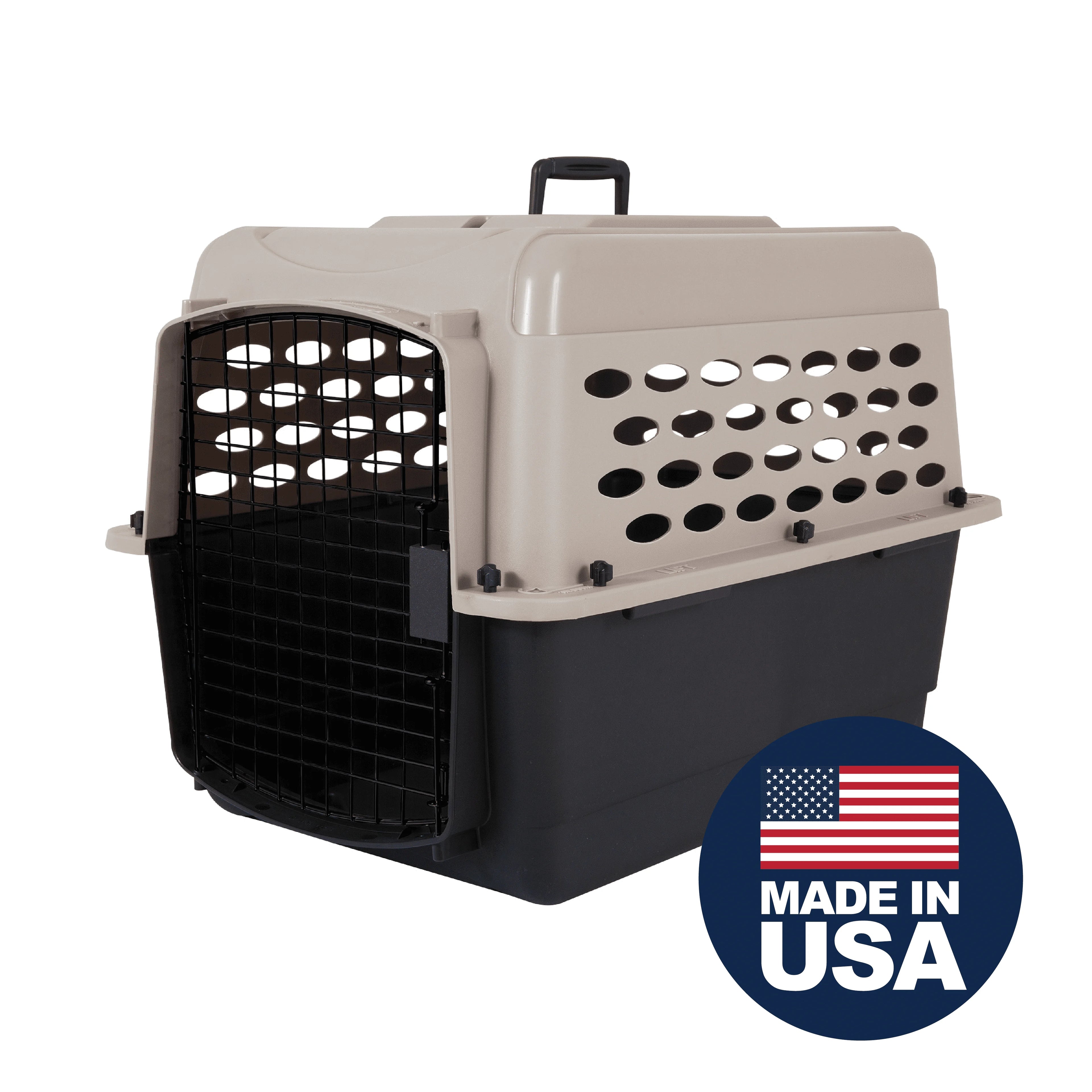 Small Plastic Dog Kennel 28" Airline Approved, Secure Travel Crate