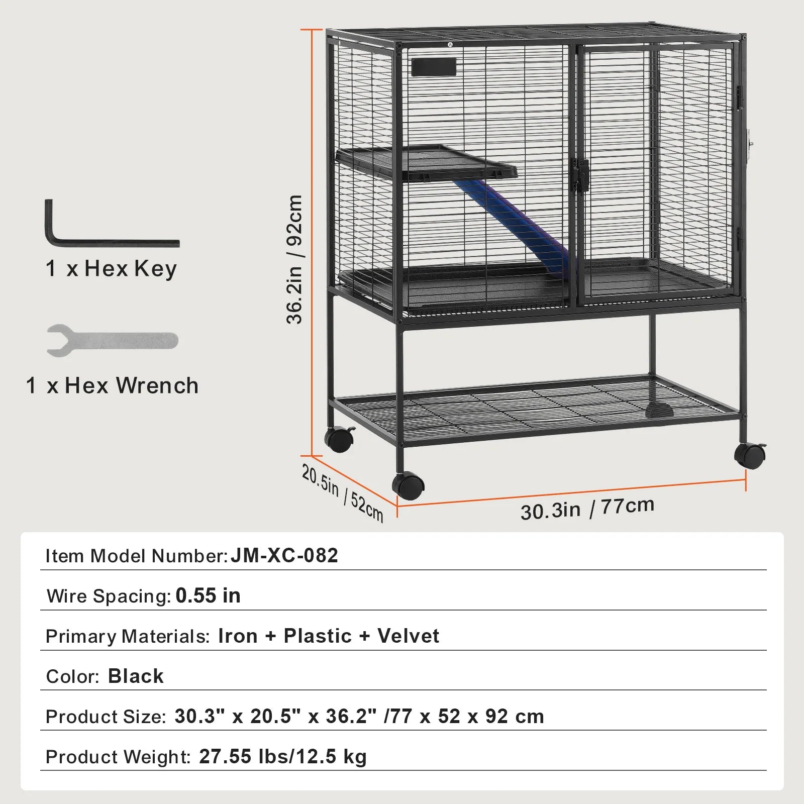 Rolling Metal Cage Large 4-Tier Critter Nation For Small Animal (Pet Rats Hamster Guinea Pig)