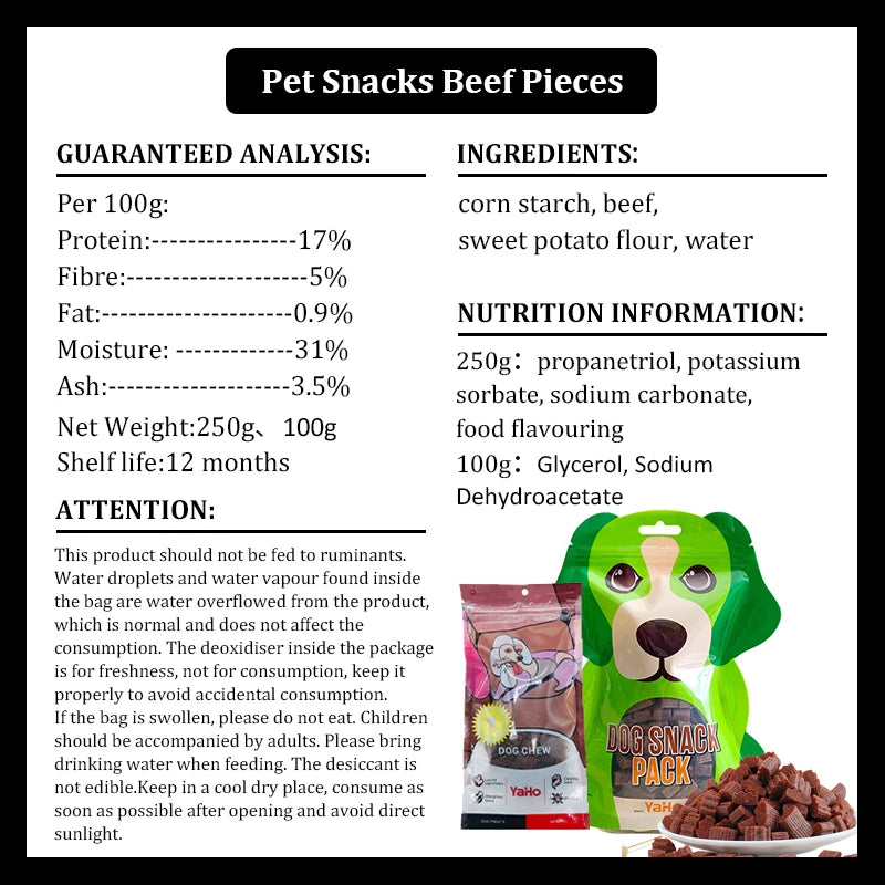 Diced Beef Particles Digestive Nutritious Delicious Chewy Training Rewards