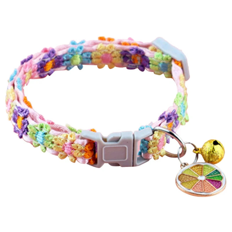Pet Collar With Bell Cartoon Footprint, Adjustable Safety Bell Ring Necklace