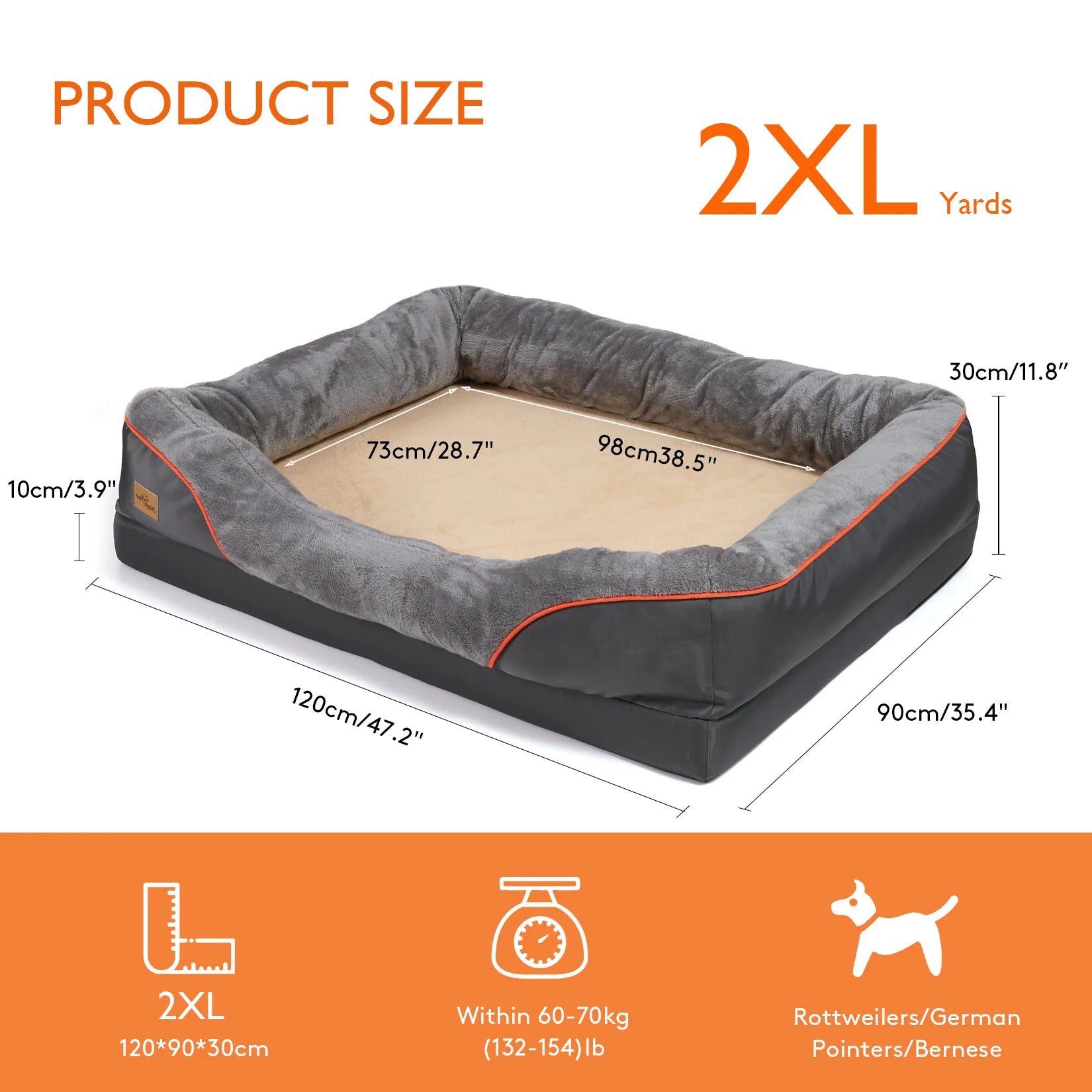 Large Dog Bed Soft Comfortable Anti Allergy Warm Fleece Removable Washable Cover