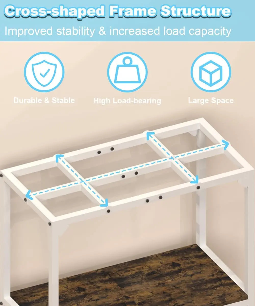 20 Gallon Aquarium Stand with 2-Tier Storage Shelf, Metal Reptile Terrarium Rack