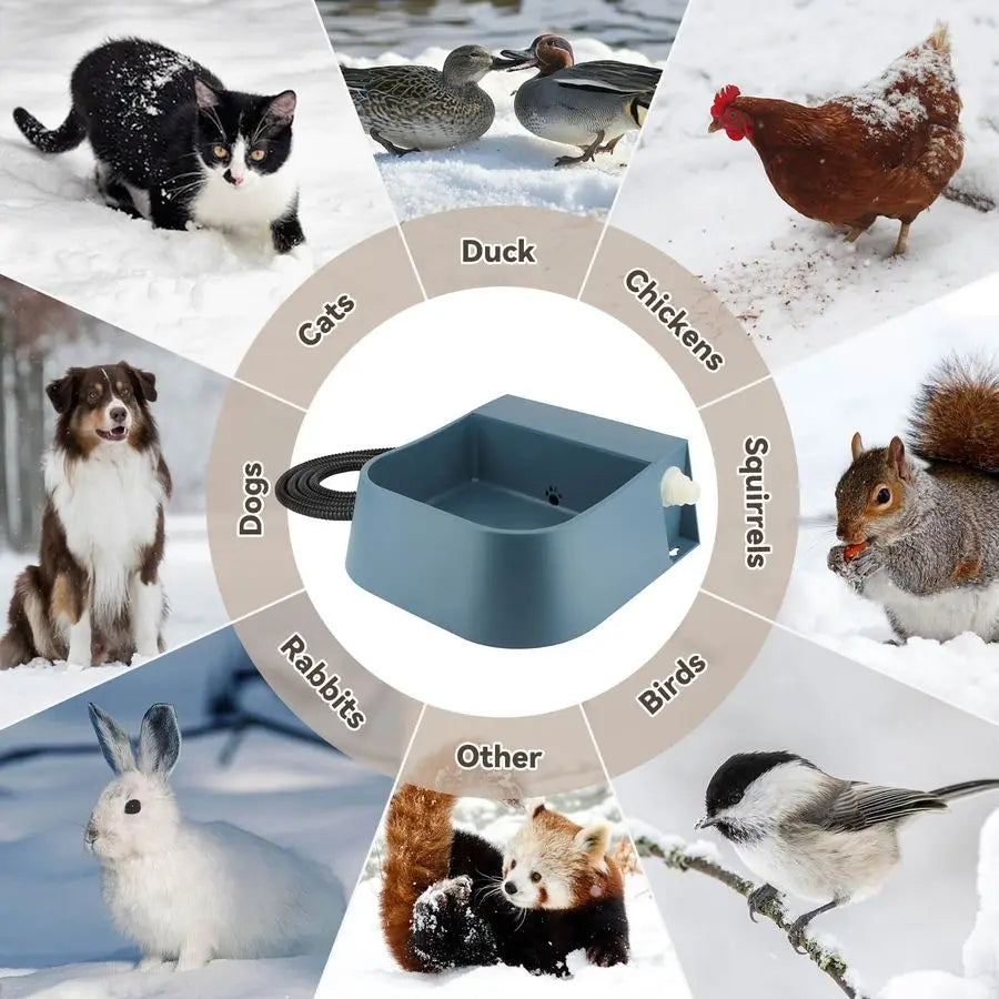 Automatic Water Dispenser for Dogs with Heater, Outdoor and Indoor, 2L Heated Water