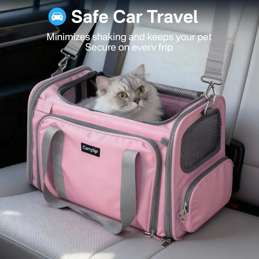 Cat Carrier, Airline Approved Soft Sided Pet Carrier for Cats/Small Dogs Up to 15 lbs