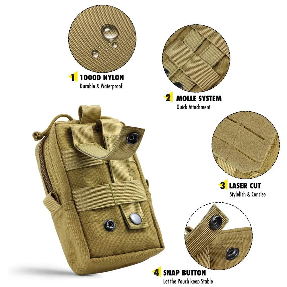 Dog Tactical Bags Set With Pouches Belt Attaching on Harness Sticker Military Dog Training