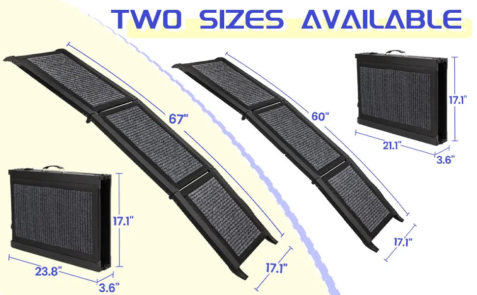 Folding Dog Ramp For Car, Pet Ramps For Large Dogs With Non-Slip Rug Surface