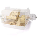8 in 1 Acrylic Hamster Cage, 2Tier Cage with Wooden Wheel &Hideout