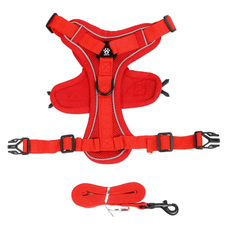 No Pull Dog Harness and Leash Set Adjustable Pet Harness Vest Reflective