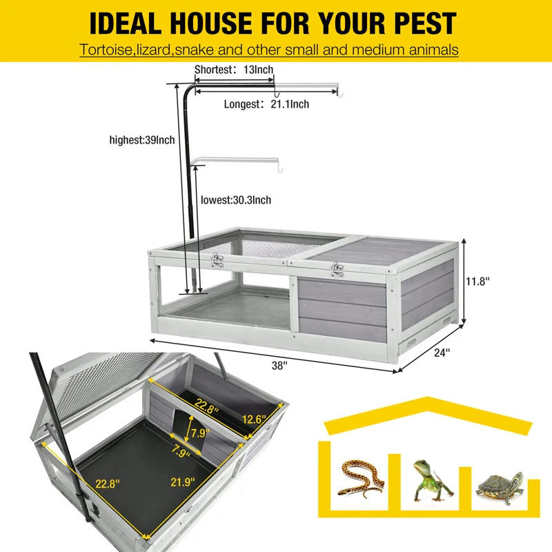 Wooden Tortoise Habitat/Reptile Cage
