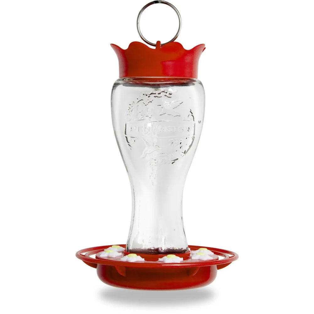 Glass Hummingbird Feeder 16oz Ant Moat, Bee Resistant, Wide Mouth, Easy Clean, Durable