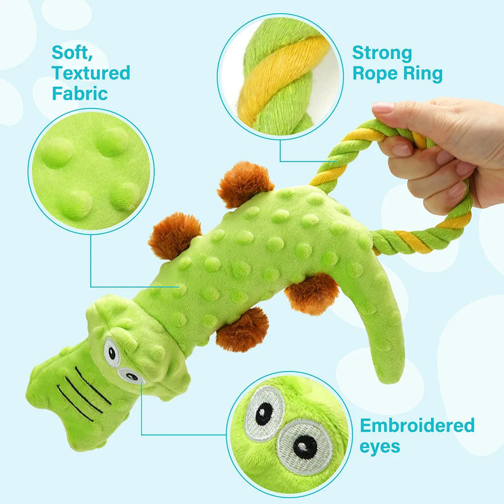 Pets Dog Squeaky Toy, 2 Pack, Tug of War Dog Toys