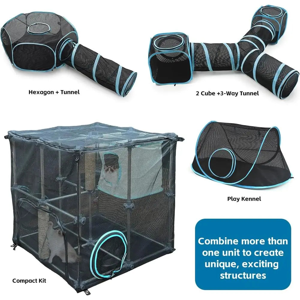 Outdoor Cat Enclosure, Compact Kit for Outdoor and Indoor Use