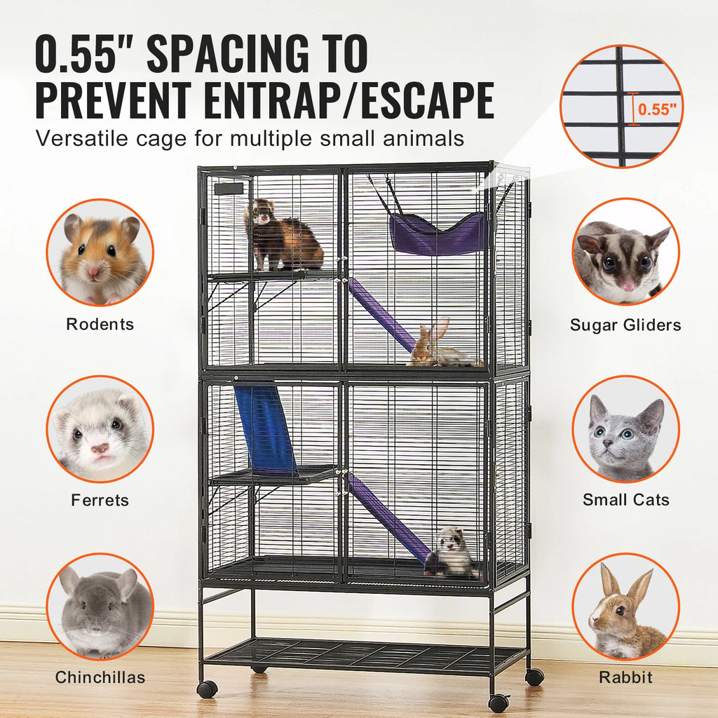 Rolling Metal Cage Large 4-Tier Critter Nation For Small Animal (Pet Rats Hamster Guinea Pig)