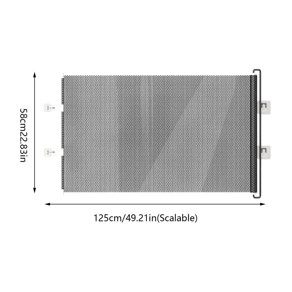 49 Inch Retractable Baby Gate Punch-free Fence Childproof Net No-Drill Mesh Safety Barrier