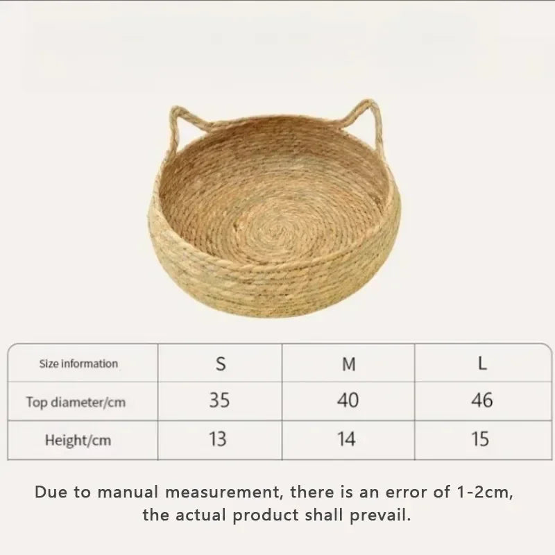 Pure hand-woven rattan cat nest four seasons universal warm pad removable washable