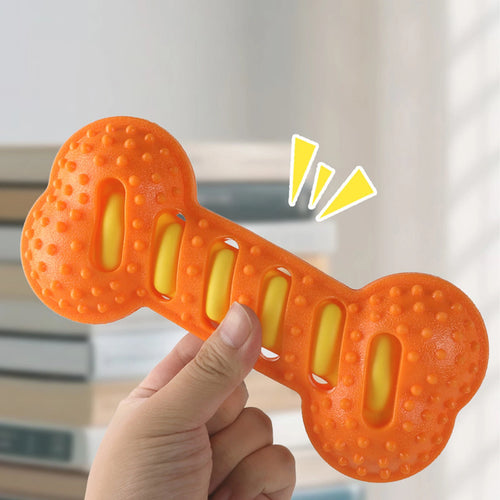 3Pcs Teeth Cleaning Molar Stick Squeaky Bones Interactive Massage Toothbrush
