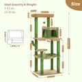 Cactus Cat Tree Tower for Large Cats with Metal Plush Big Hammock Condo House with Large Top Perch