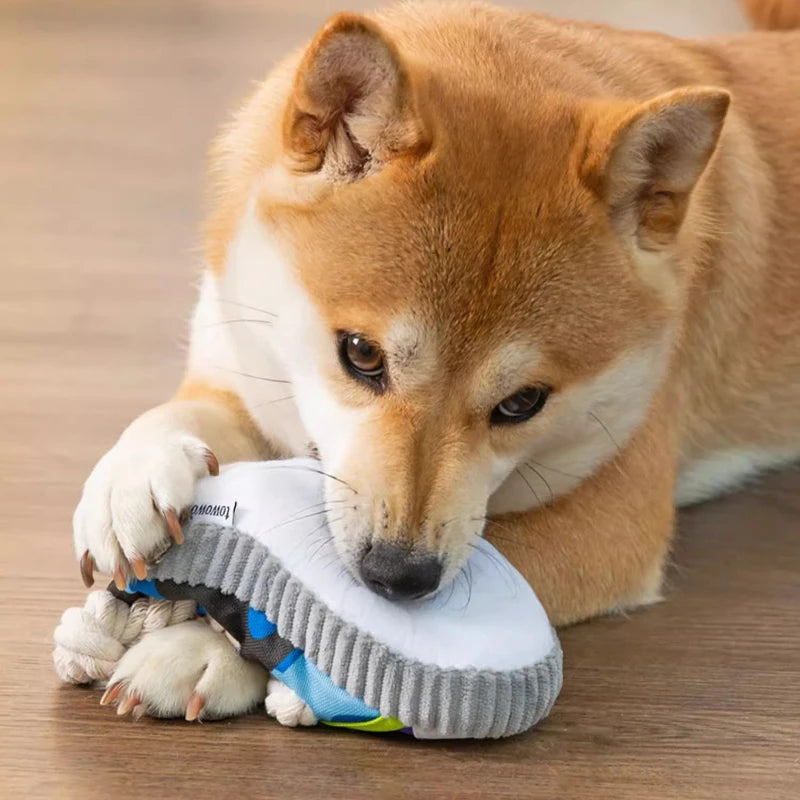 Dog Squeak Toy Teeth With Cotton Rope Pet Chewing Toys