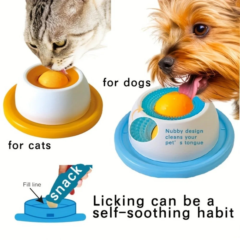 Dog Stimulation Toys Pet Lick Mat Slow Feeder Yogurt Licking Plate Interactive Cats/Dog Snack Bowl