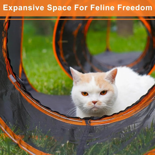 7 in 1 Outdoor Cat/Dog Enclosure, Foldable Pop-Up Mesh Playpen Tunnel, Foldable