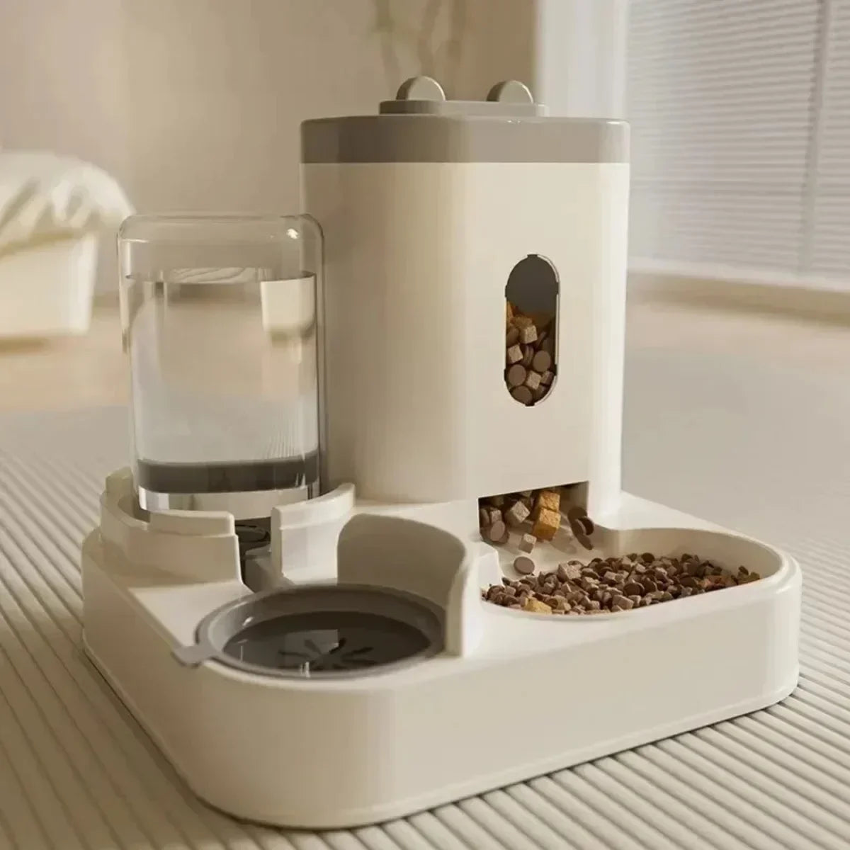 Automatic Feeder Dog Cat Food Bowl With Water Fountain Large Capacity