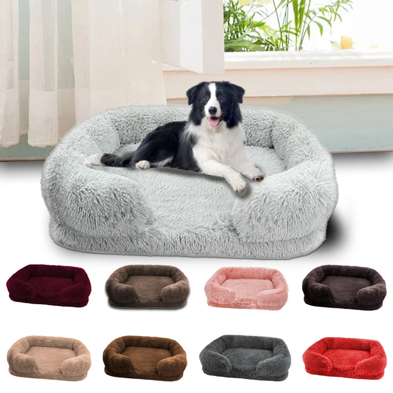 Thick orthopedic bed for large dogs - sponge, easy to remove and wash plush cover