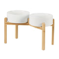 Ceramic Raised Double Dog Bowls with Stand for Large Breeds, Weighted Anti-Slip