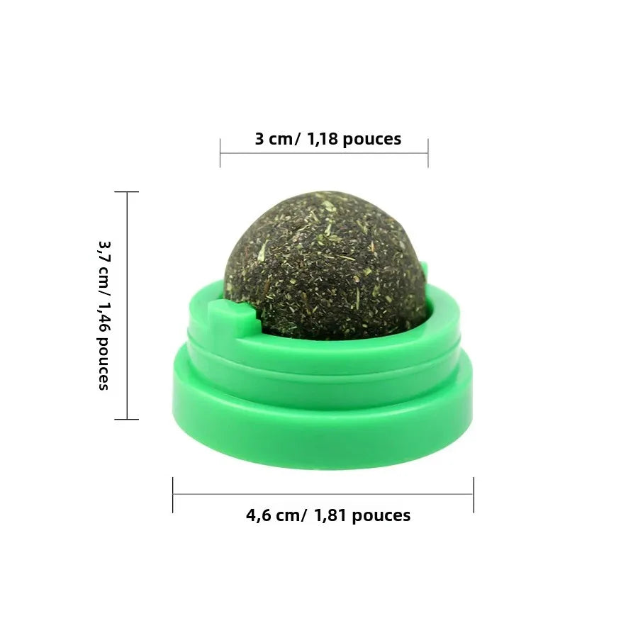 Spinning Catnip Mint Ball for Cats, Interactive Toy with Natural Catnip, Hairball Control