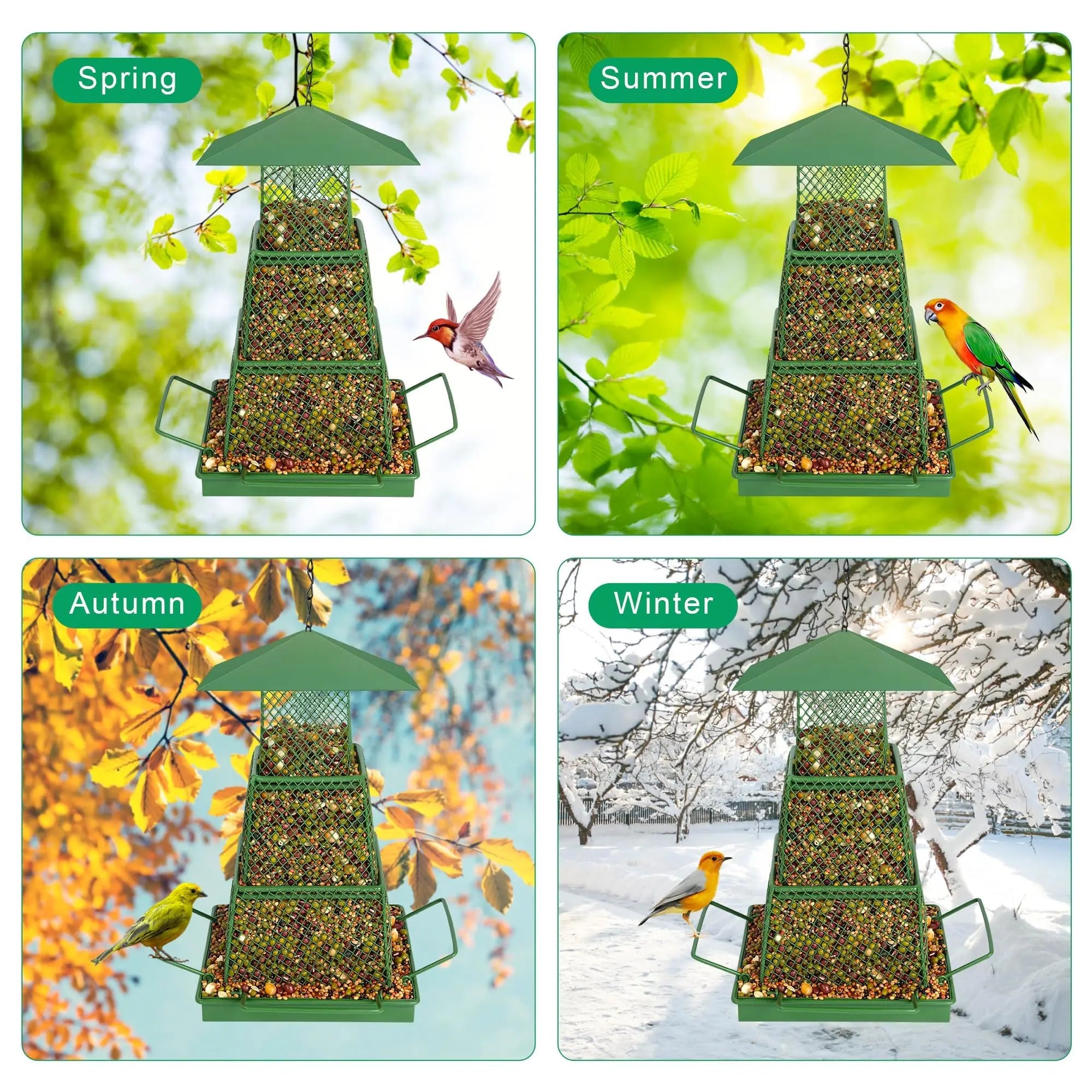 "Seed-Saving" Heavy-Duty Outdoor Bird Feeder - Squirrel Proof