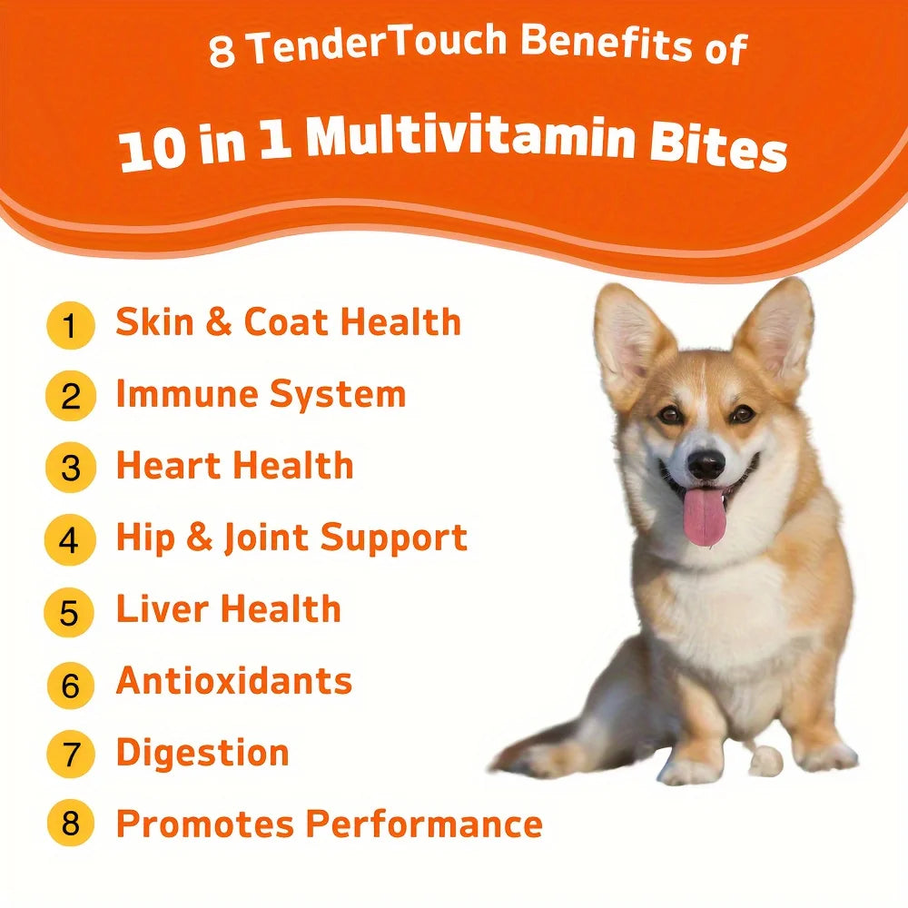 3 Pack TenderTouch Multivitamin Dog Supplement, Digestive Enzymes, Grain Free