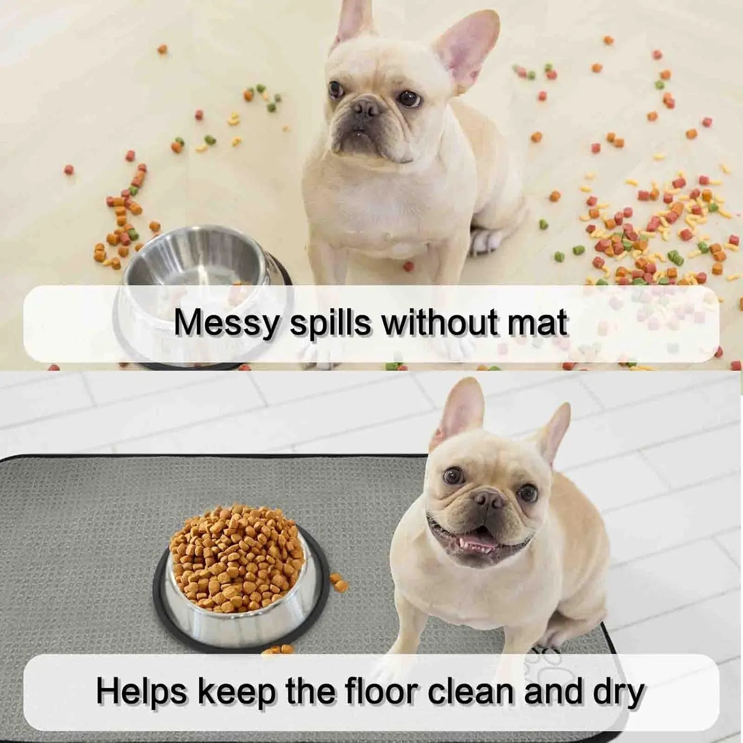 Extra-Large Non-Slip Pet Feeding Mat, Absorbent Microfiber