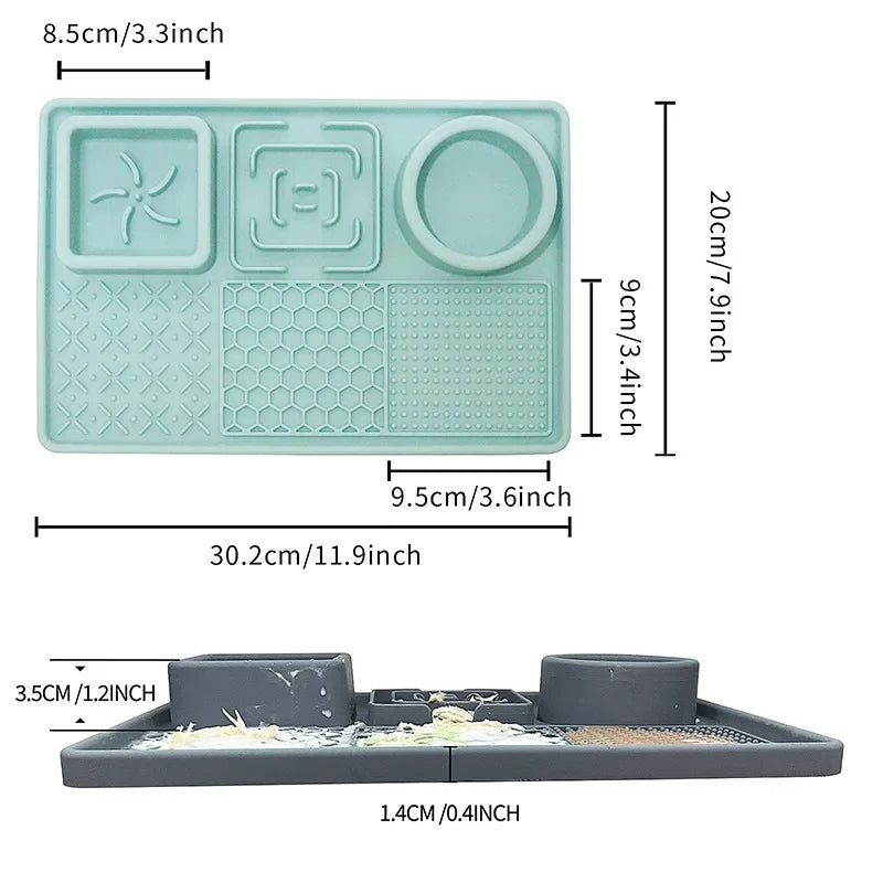 Dog Licking Pad Slow Feeding Bowl Food Grade Silicone Suction Cup  Slowly Feed Plate Pets